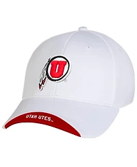 Under Armour Men's White Utah Utes Sideline Blitzing Accent Flex Hat