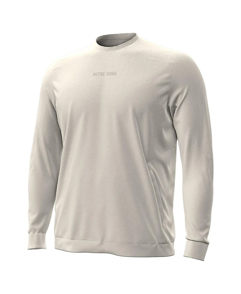 Under Armour Men's Cream Notre Dame Fighting Irish Sideline Meridian Cold Weather Sweatshirt