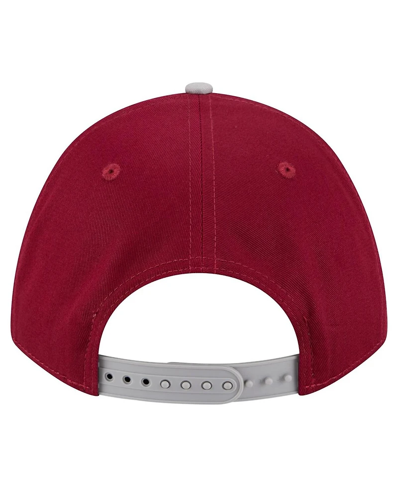 New Era Men's Cardinal/Gray Arkansas Razorbacks Arch Two-Tone Rope 9FORTY A-Frame M-Crown Adjustable Hat