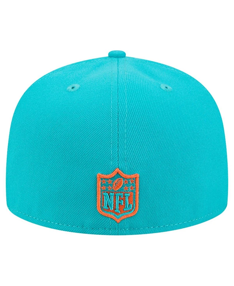 New Era Men's Aqua/Orange Miami Dolphins Break 59FIFTY Fitted Hat