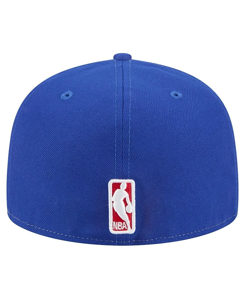 New Era Men's White/Royal Philadelphia 76ers Repeat 59Fifty Fitted Hat