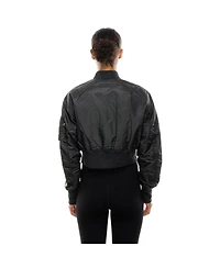 New Era x Alpha Industries Women's Black York Yankees Cropped Full-Zip Jacket