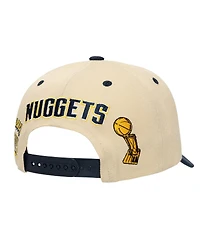 Mitchell & Ness Men's Cream/Navy Denver Nuggets Nba Champions Soul Legacy Defined Pro Crown Snapback Hat