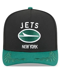 New Era Big Boys and Girls Black/Green New York Jets 2025 Nfl Draft A-Frame 9FIFTY Snapback Hat
