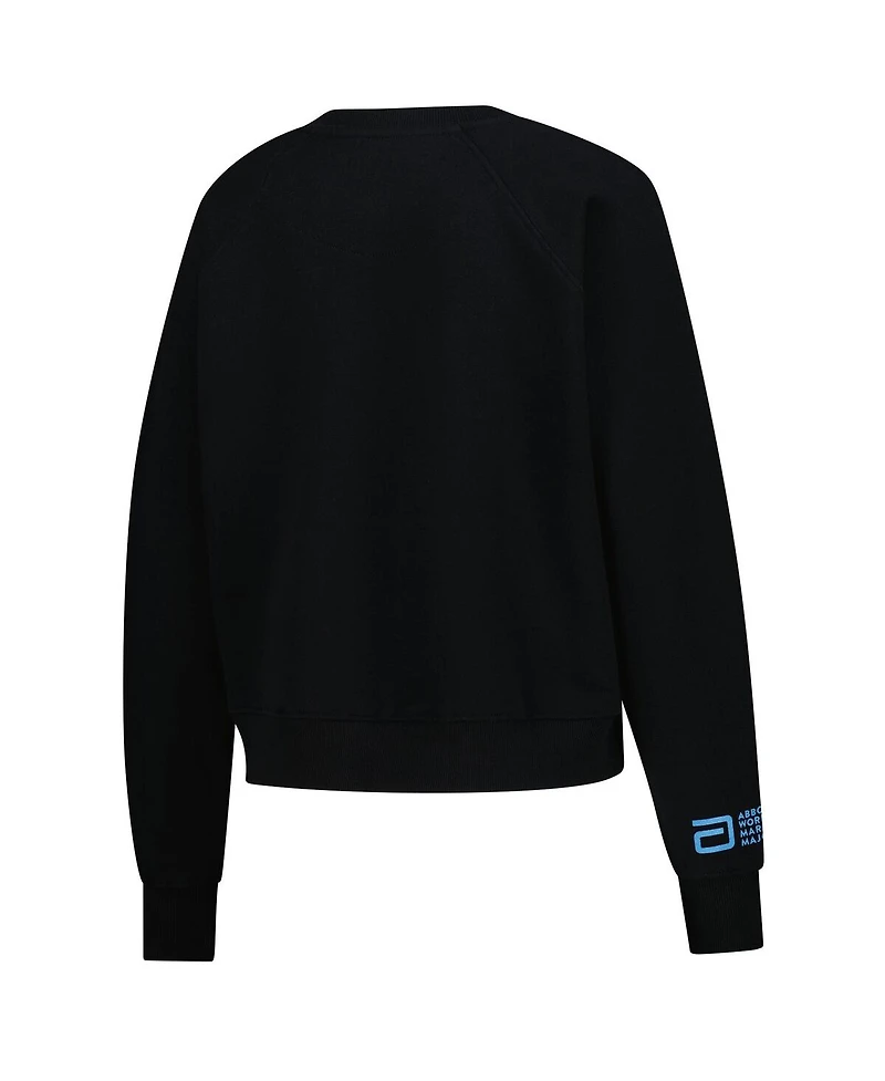 Sportiqe Women's Black Abbott World Marathon Majors Ashlyn French Terry Raglan Crewneck Sweatshirt