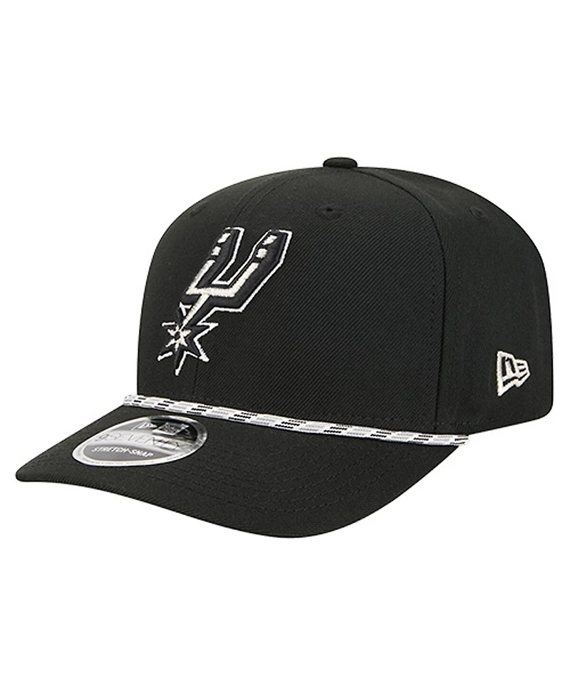 New Era Men's Black San Antonio Spurs Rope 9SEVENTY Adjustable Hat