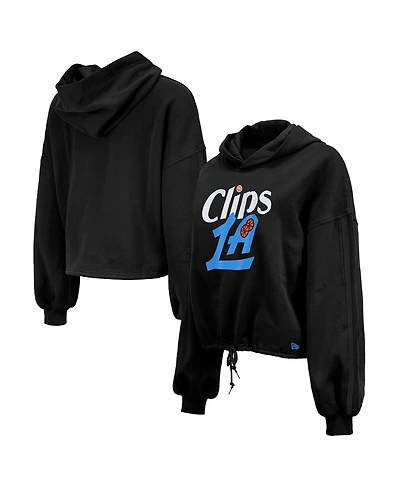 New Era Women's Black La Clippers 2024/25 City Edition Cropped Pullover Hoodie