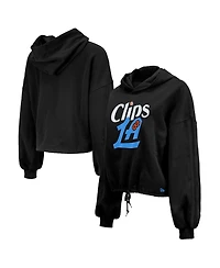 New Era Women's Black La Clippers 2024/25 City Edition Cropped Pullover Hoodie