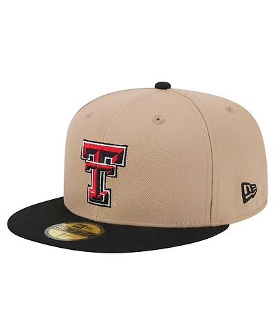 New Era Men's Khaki Texas Tech Red Raiders Two-Tone 59FIFTY Fitted Hat