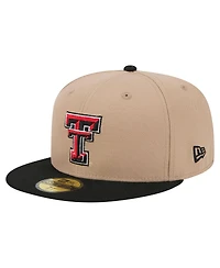 New Era Men's Khaki Texas Tech Red Raiders Two-Tone 59FIFTY Fitted Hat