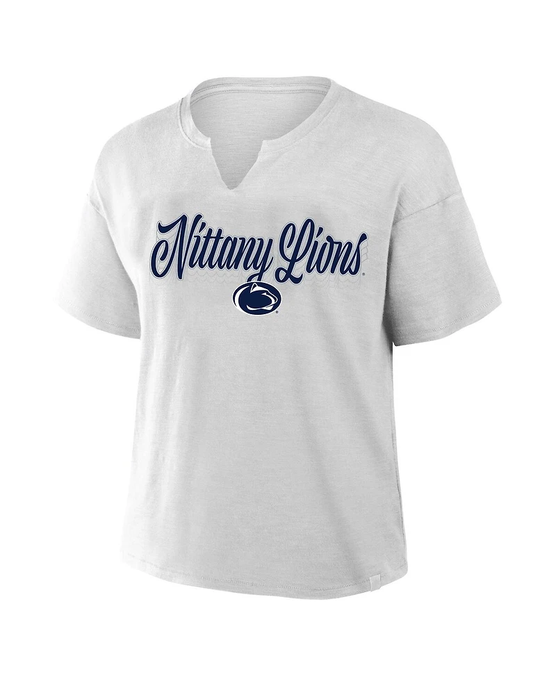 Fanatics Women's Gray Penn State Nittany Lions Plus Winning Gear Notch Neck T-Shirt
