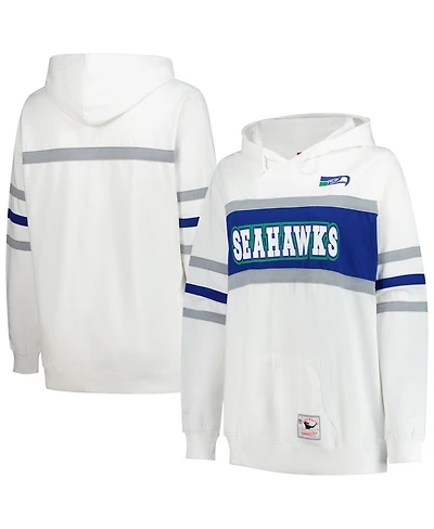 Mitchell & Ness Women's White Seattle Seahawks Plus Head Coach Throwback Pullover Hoodie