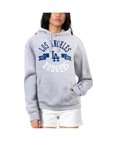 G-iii 4Her by Carl Banks Women's Heather Gray Los Angeles Dodgers City Graphic Pullover Hoodie