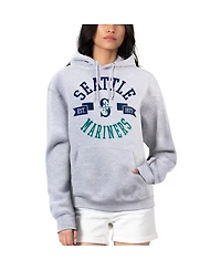 G-iii 4Her by Carl Banks Women's Heather Gray Seattle Mariners City Graphic Pullover Hoodie