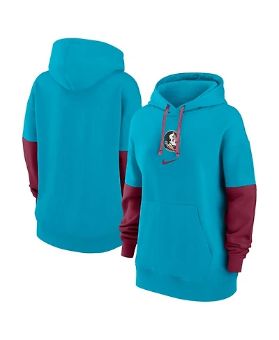 Nike Women's Turquoise Florida State Seminoles Oversized Essential Fleece Hoodie
