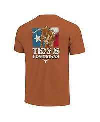 Image One Men's and Women's Burnt Orange Texas Longhorns Hyper Local Bevo State Flag T-Shirt