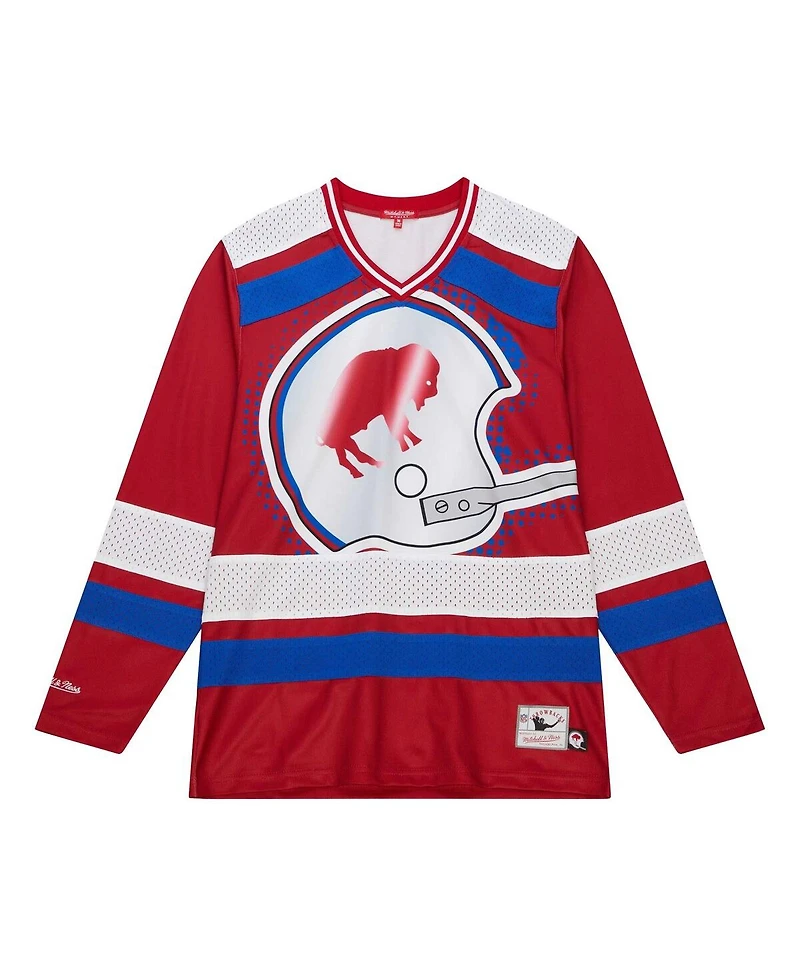 Mitchell & Ness Women's Red Buffalo Bills Big Face 7.0 Long Sleeve Jersey T-Shirt