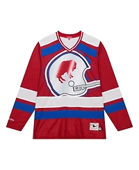 Mitchell & Ness Women's Red Buffalo Bills Big Face 7.0 Long Sleeve Jersey T-Shirt