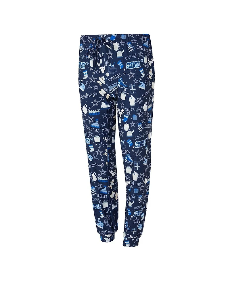 Concepts Sport Women's 2-Piece College Navy Dallas Cowboys Chestnut Long Sleeve T-Shirt and Pants Sleep Set
