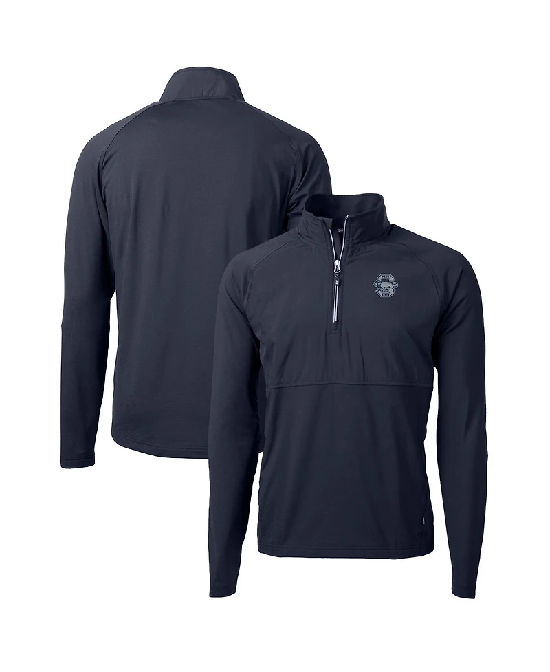 Cutter & Buck Men's Navy Penn State Nittany Lions Adapt Eco Knit Hybrid Full-Zip Logo Jacket