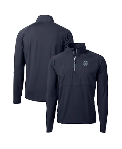 Cutter & Buck Men's Navy Penn State Nittany Lions Adapt Eco Knit Hybrid Full-Zip Logo Jacket