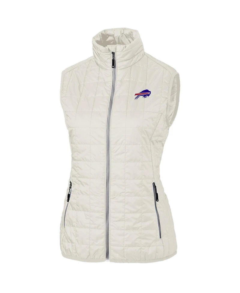 Cutter & Buck Women's Cream Buffalo Bills Rainier PrimaLoft Eco Full-Zip Vest