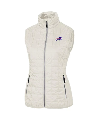 Cutter & Buck Women's Cream Buffalo Bills Rainier PrimaLoft Eco Full-Zip Vest