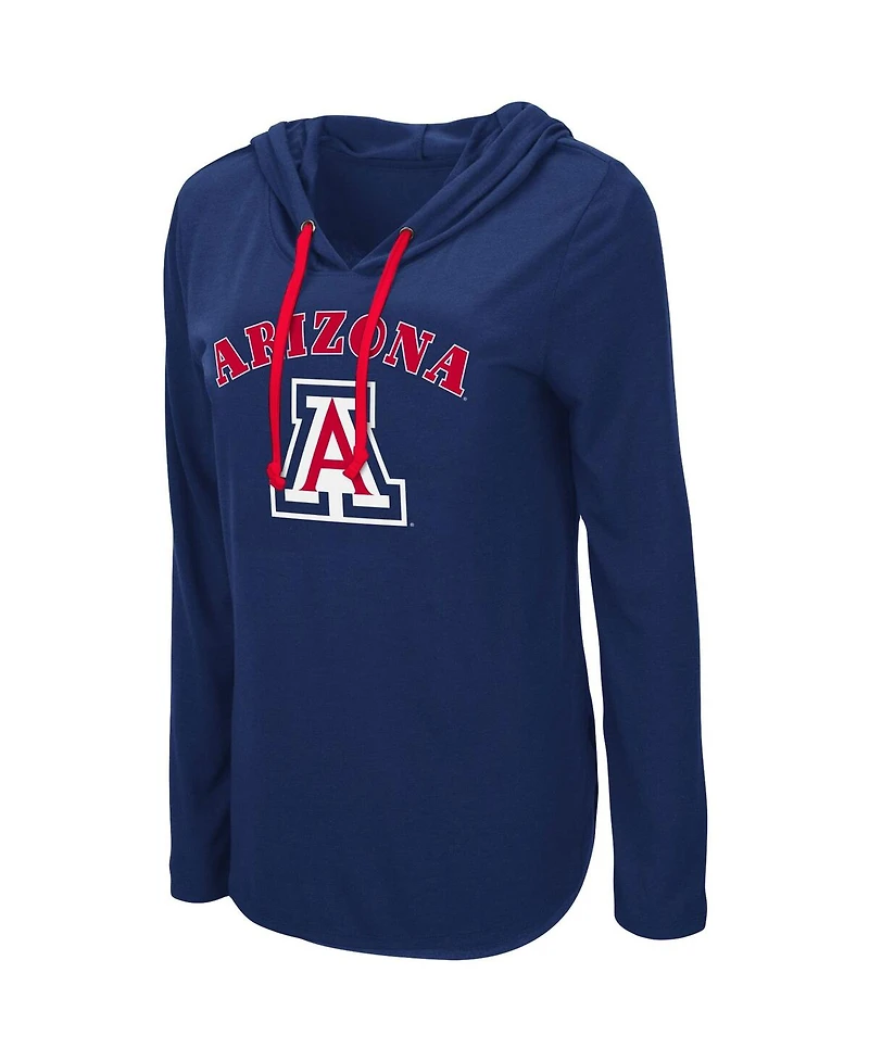 Colosseum Women's Navy Arizona Wildcats My Lover Lightweight Hooded Long Sleeve T-Shirt