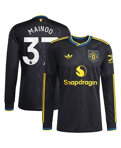 Adidas Men's Kobbie Mainoo Black Manchester United 2025/26 Third Replica Long Sleeve Player Jersey