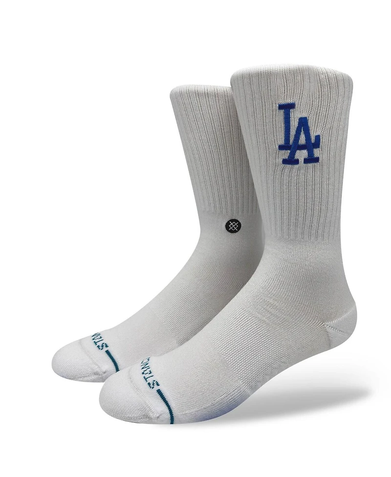Stance Men's and Women's Los Angeles Dodgers White Crested Knit Crew Socks
