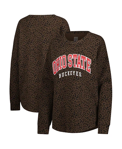 Gameday Couture Women's Brown Ohio State Buckeyes Leopard Oversized Sweatshirt