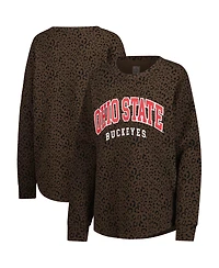 Gameday Couture Women's Brown Ohio State Buckeyes Leopard Oversized Sweatshirt