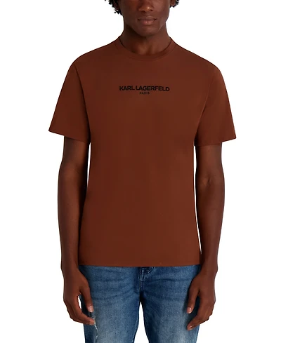 Karl Lagerfeld Paris Men's Core Short Sleeve Crewneck Logo T-Shirt