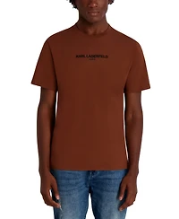 Karl Lagerfeld Paris Men's Core Short Sleeve Crewneck Logo T-Shirt