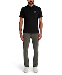 Karl Lagerfeld Paris Men's 3-Button Placket Short Sleeve Polo Shirt