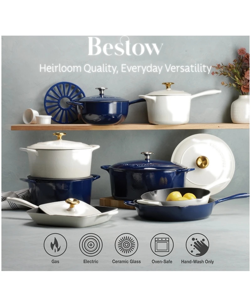 Tramontina Bestow 10-Inch Cast Iron Enameled Skillet with Lid