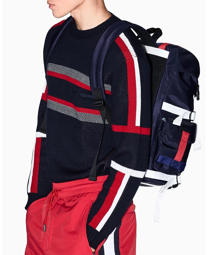 A|X Armani Exchange Men's Color Block Tape Sweater