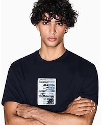 A|X Armani Exchange Men's Heavy Jersey Center Chest Grid Box T-Shirt