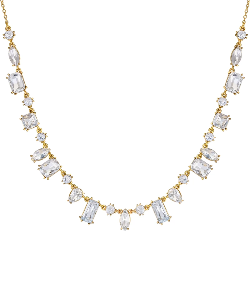 Guess Epoxy Glass and silver Stone Silver-Tone Statement Necklaces