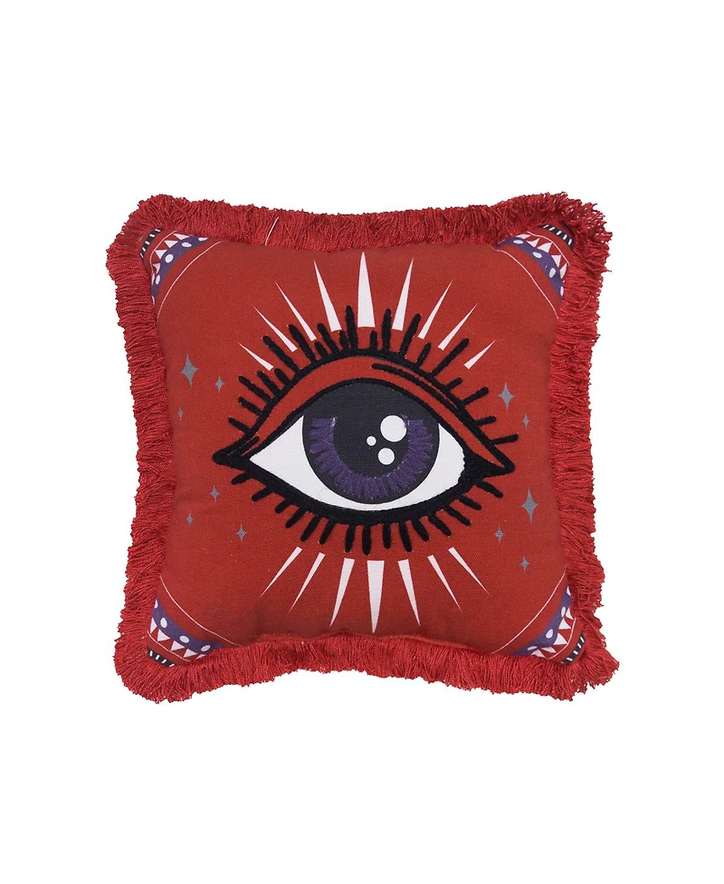 Mystical Eye Cotton Blend Mini Halloween Accent Pillow 10" x 10"