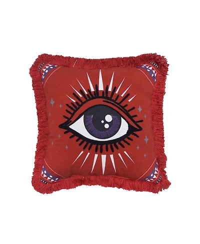 Mystical Eye Cotton Blend Mini Halloween Accent Pillow 10" x 10"