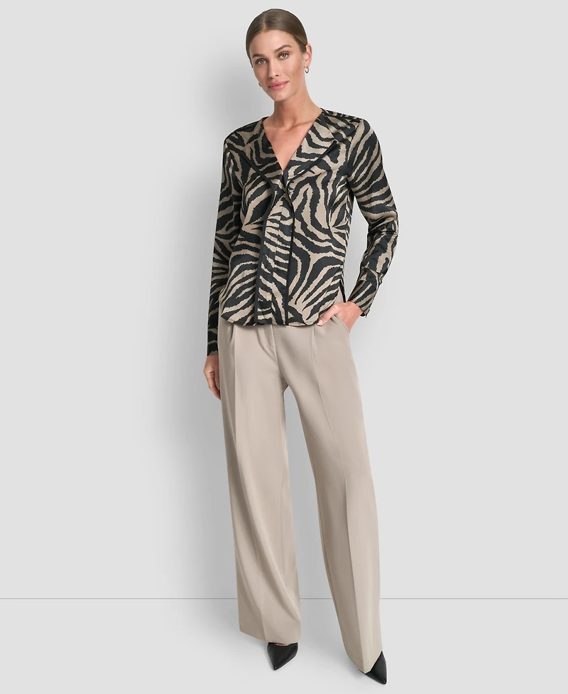 Dkny Women's V-Neck Piping Blouse