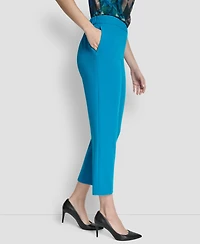 Dkny Women's Mid Rise Elastic Back Ankle Pants