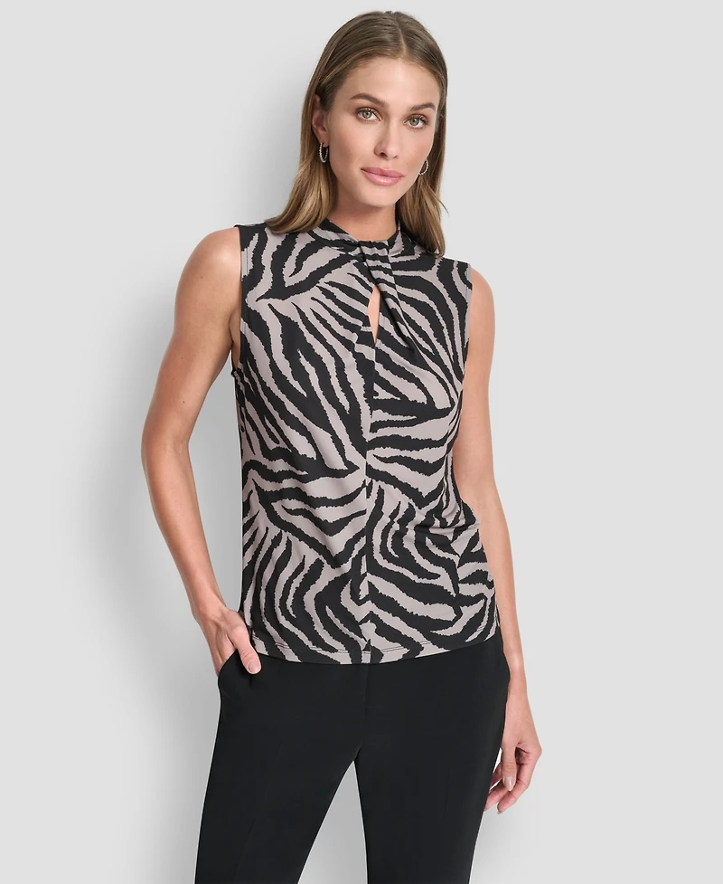 Dkny Women's Sleeveless Mock Neck Top