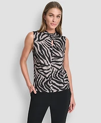 Dkny Women's Sleeveless Mock Neck Top