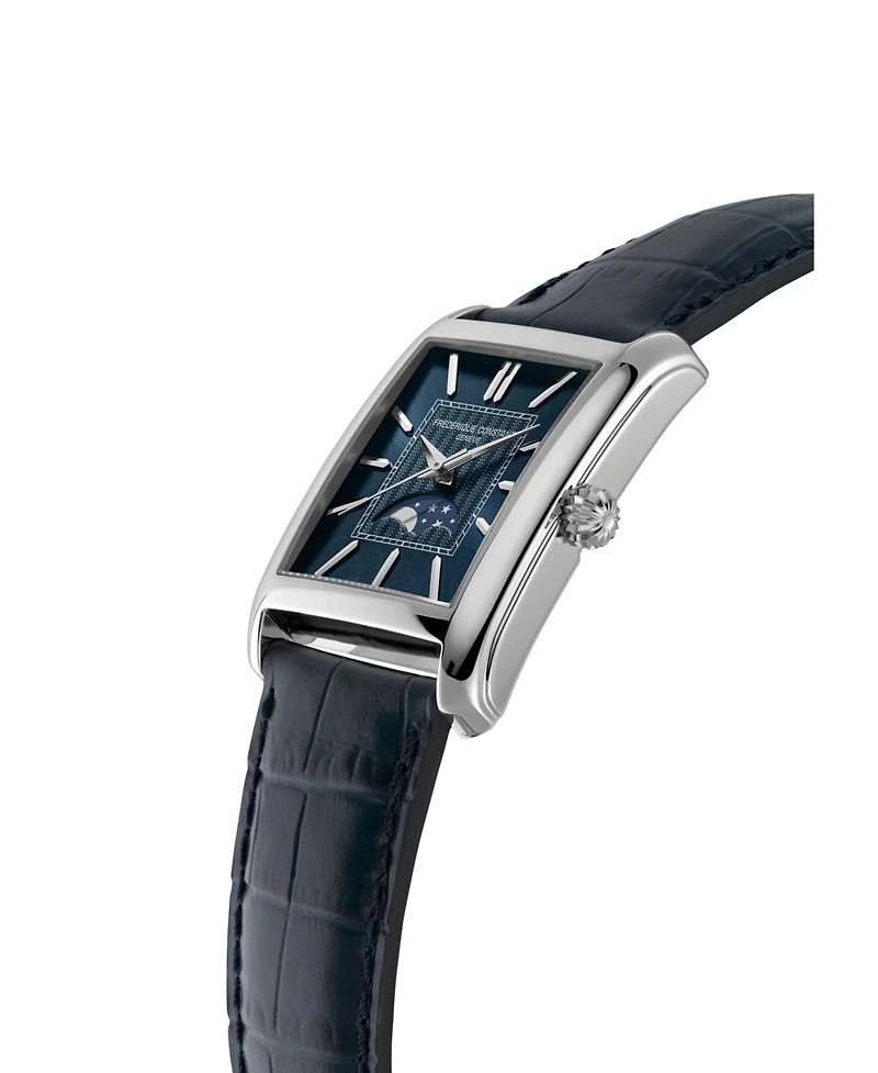 Frederique Constant Men's Carree Automatic Blue Strap Watch, 30mm