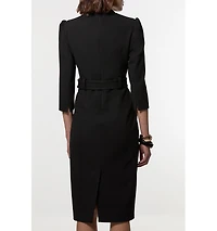 Karen Millen Women's 3/4 Sleeve Belted Midi Dress