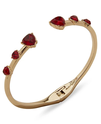 Karl Lagerfeld Paris Red Stone Heart Cuff Bracelet