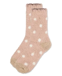 MeMoi Women's Polka Dot Marshmallow Cozy Crew Socks