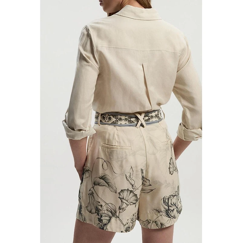 Karen Millen Women's Placed Print Short With Belt